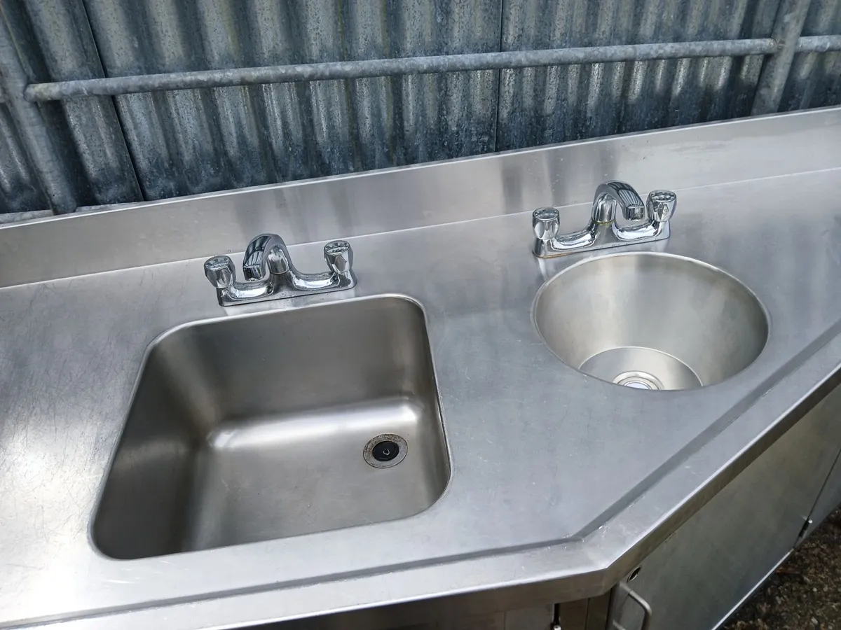 Staneless steel cabbinet double sink unit complete - Image 3