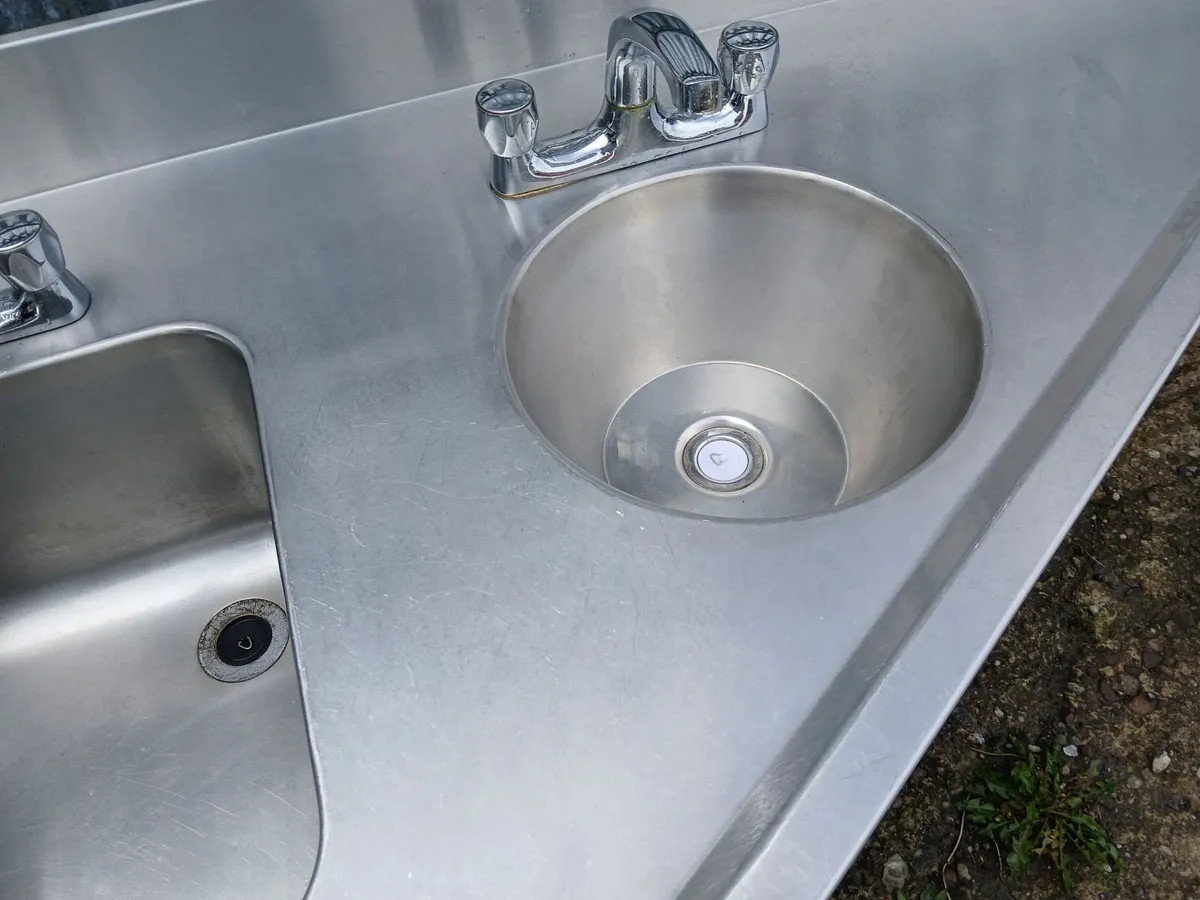 Staneless steel cabbinet double sink unit complete - Image 4