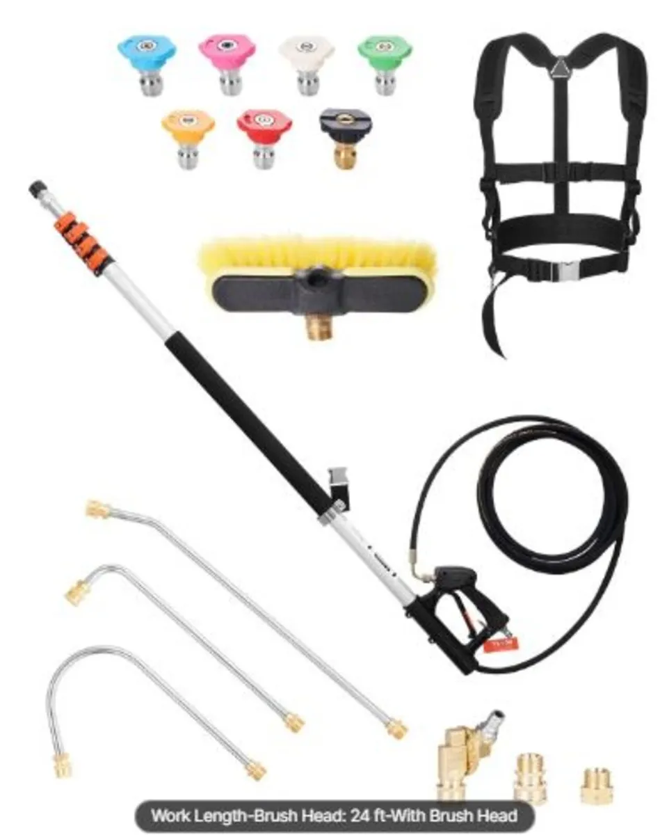 Pressure Washer Telescoping Wand, 24 ft, 4000 psi, - Image 1