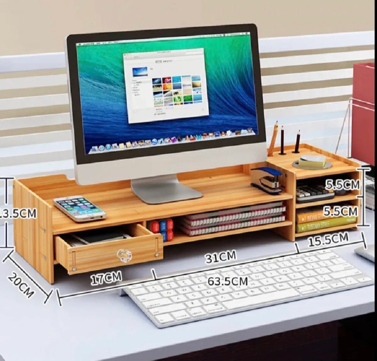 Desktop Monitor Riser Tidy Desk Storage NEW - Image 2