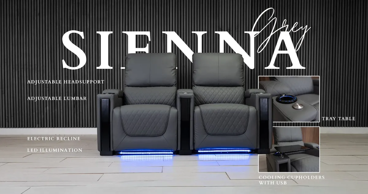 2 Seater Sienna Electric Leather Recliner Sofa - Image 1