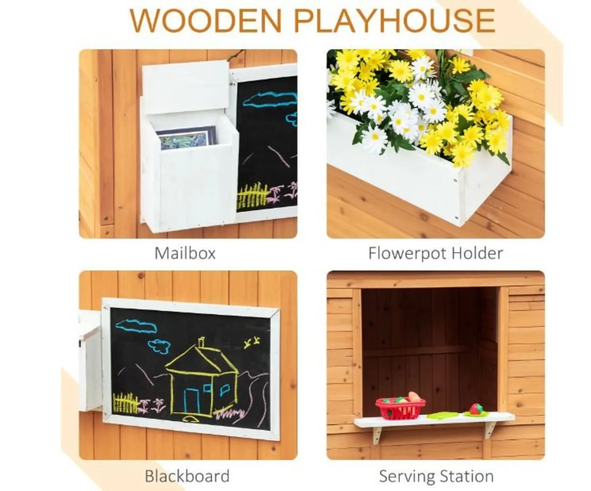 Wooden Playhouse for Kids Outdoor - Image 4