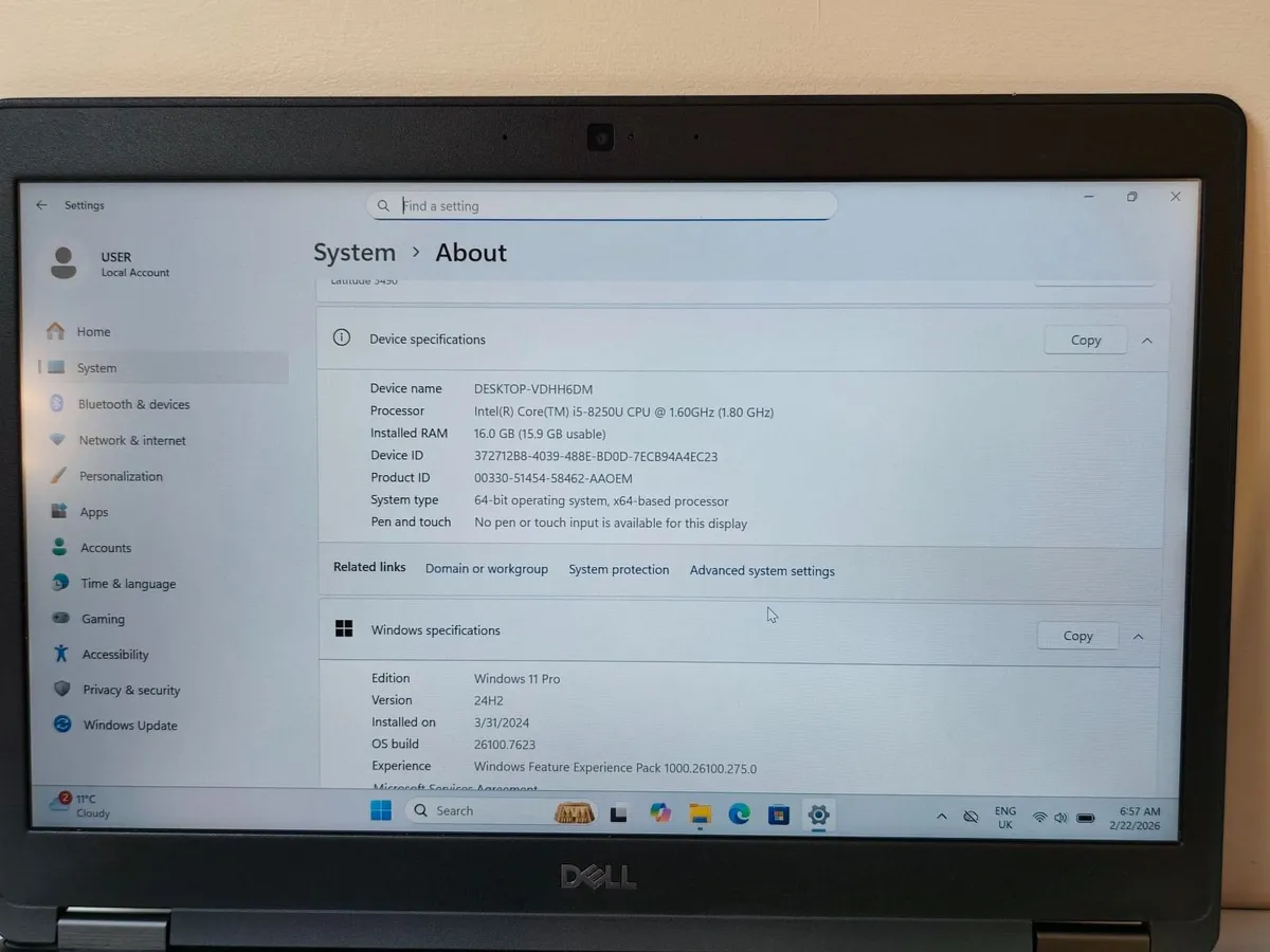 Dell Latitude 5490 14" i5 8th gen 16/256GB SSD - Image 4