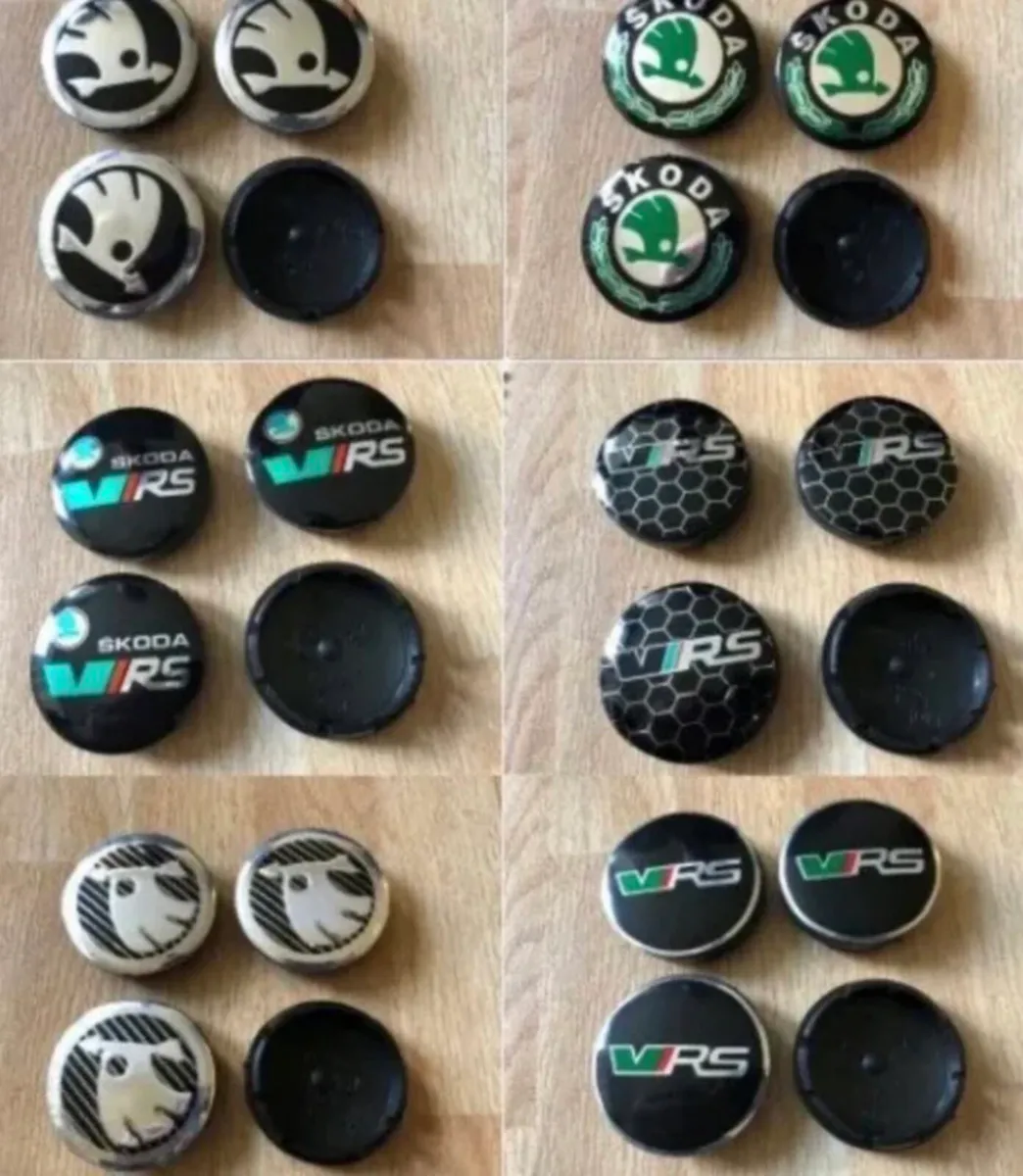 4x Centre Caps for Skoda Alloy Wheels 56mm or 60mm