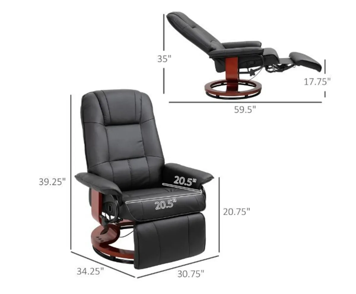 Faux Leather lounge chair with footrest and armres - Image 4