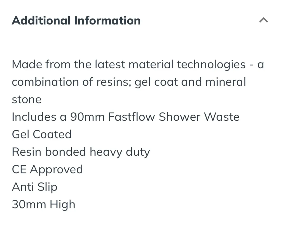 Slate shower tray 900 x 900 white - Image 3