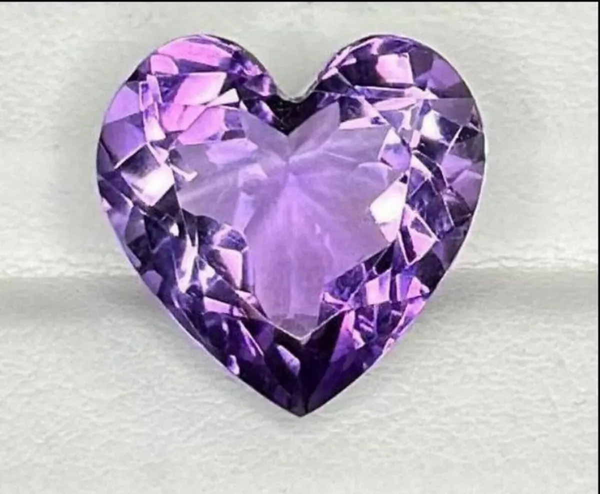 Vintage Authentic Heart Shape Natural Amethyst - Image 1