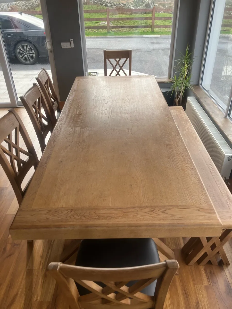 Solid Oak Dining table 2.7 meters x 1.1 meters - Image 1