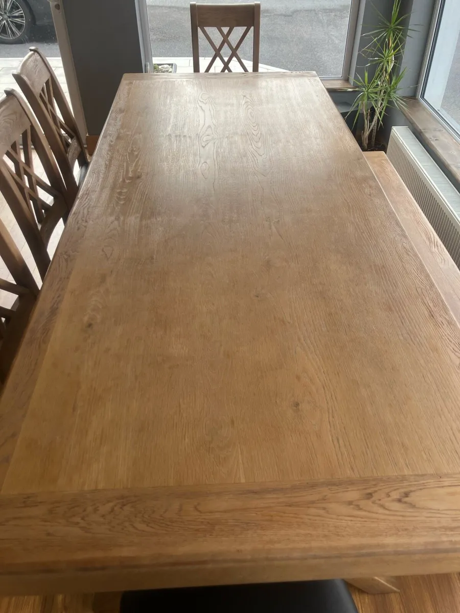 Solid Oak Dining table 2.7 meters x 1.1 meters - Image 4