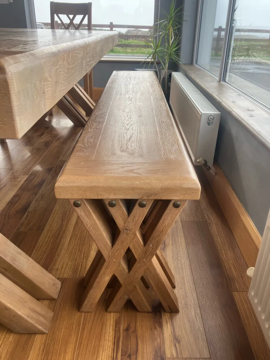 Solid Oak Dining table 2.7 meters x 1.1 meters - Image 3