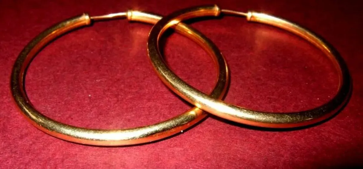 Vintage 9ct Gold Hoop Earrings - Image 4