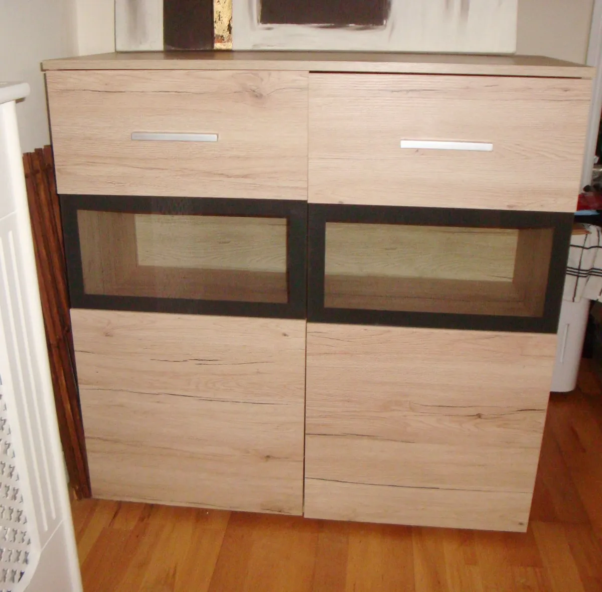 Sideboard cabinet storage with glass in doors - Image 1