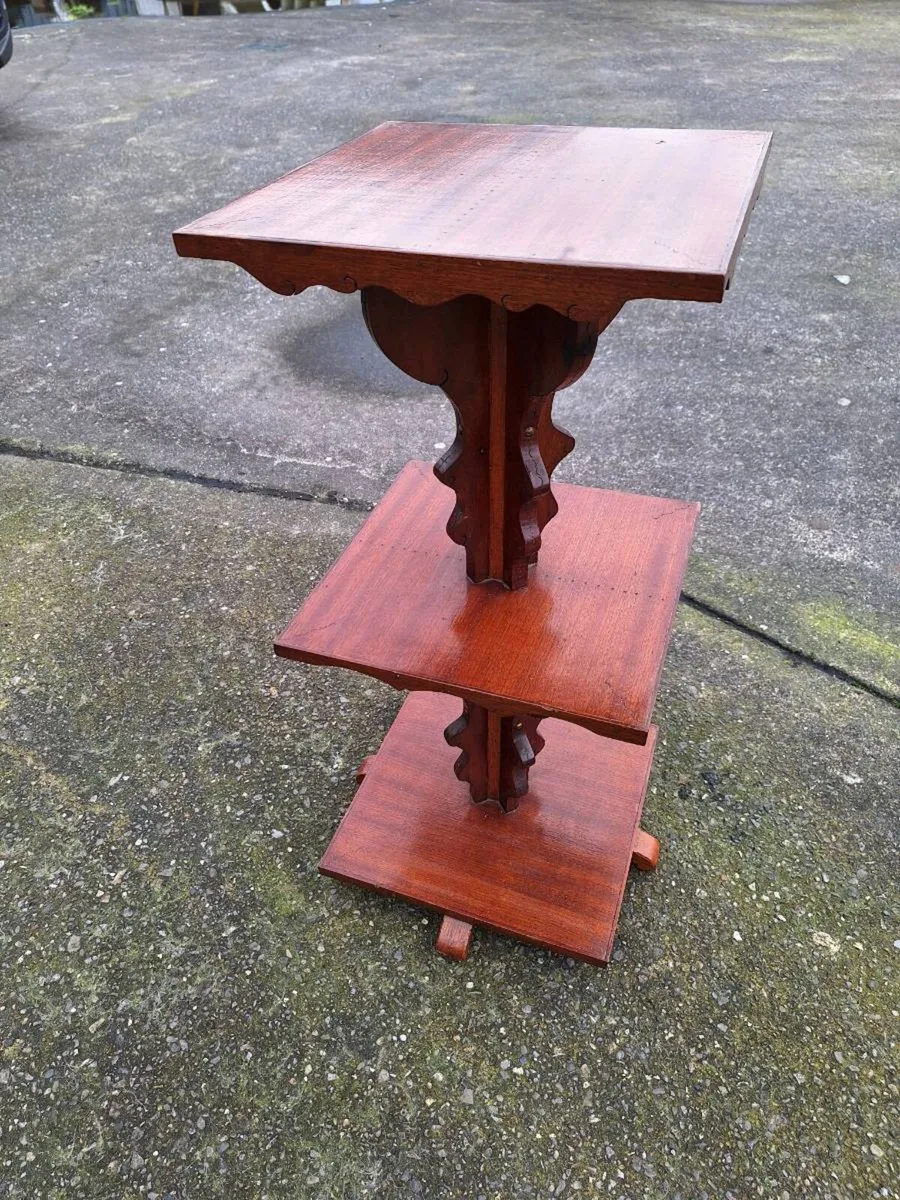 Vintage three tier wooden book stand - Image 1