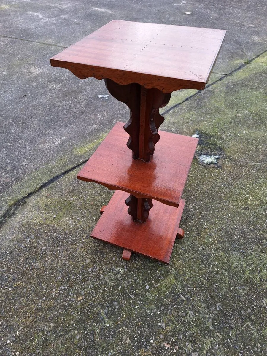 Vintage three tier wooden book stand - Image 2