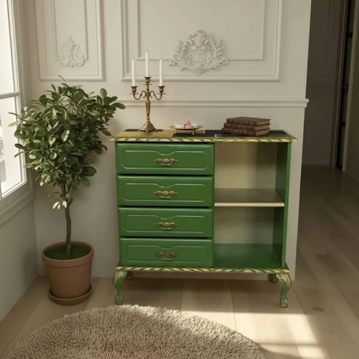 Sophisticated Green Console Table for Modern Inter - Image 3