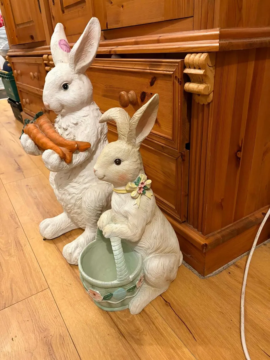 2 large bunny statues (Easter or decor) garden - Image 3