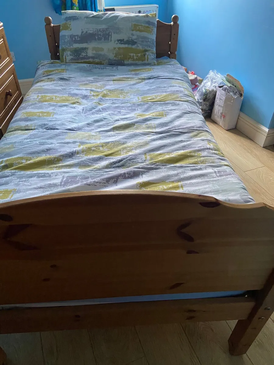 Pine singe Bed 3 ft / Study desk - Image 2