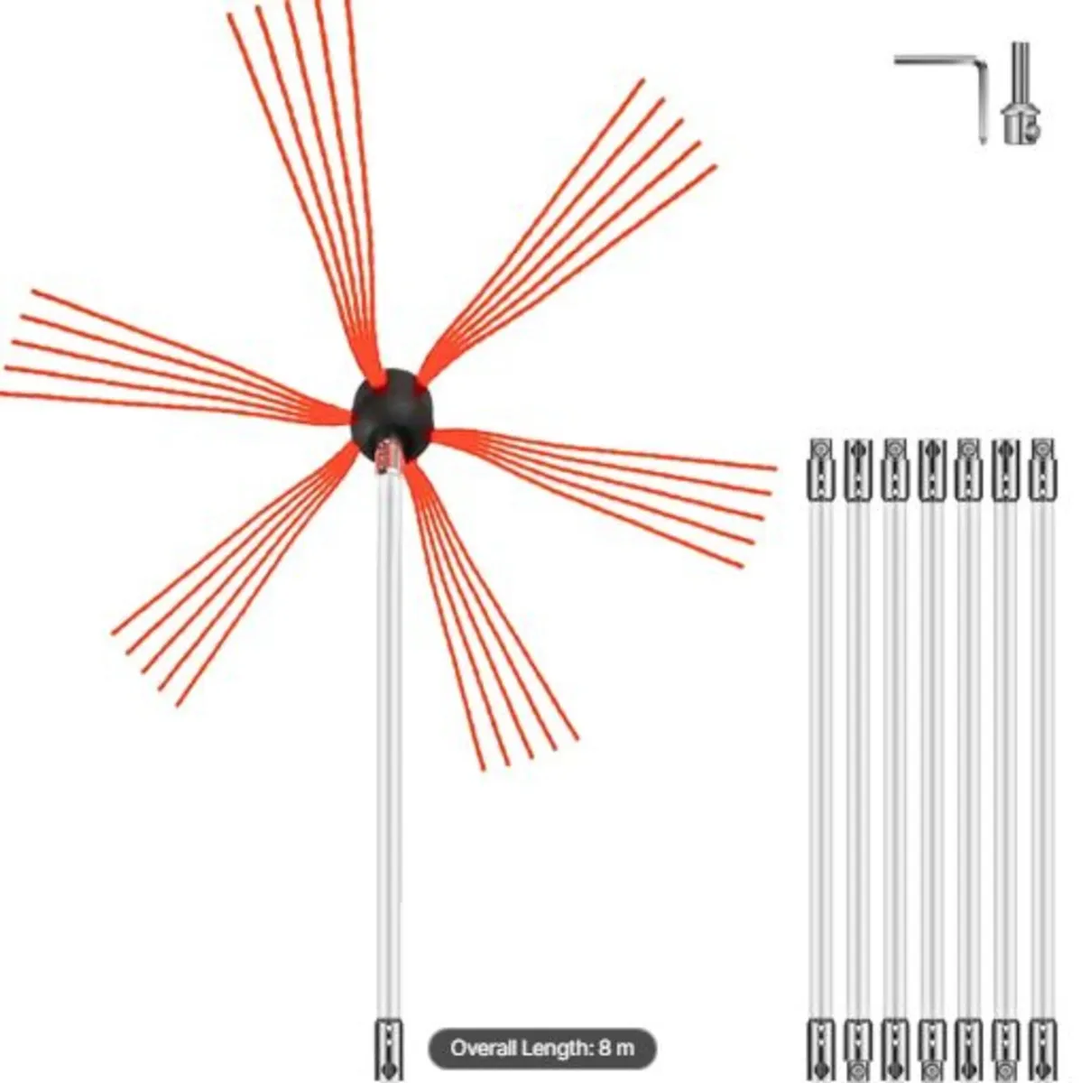 Flexible Chimney Cleaning Rods, 8 m Chimney Sweep - Image 1
