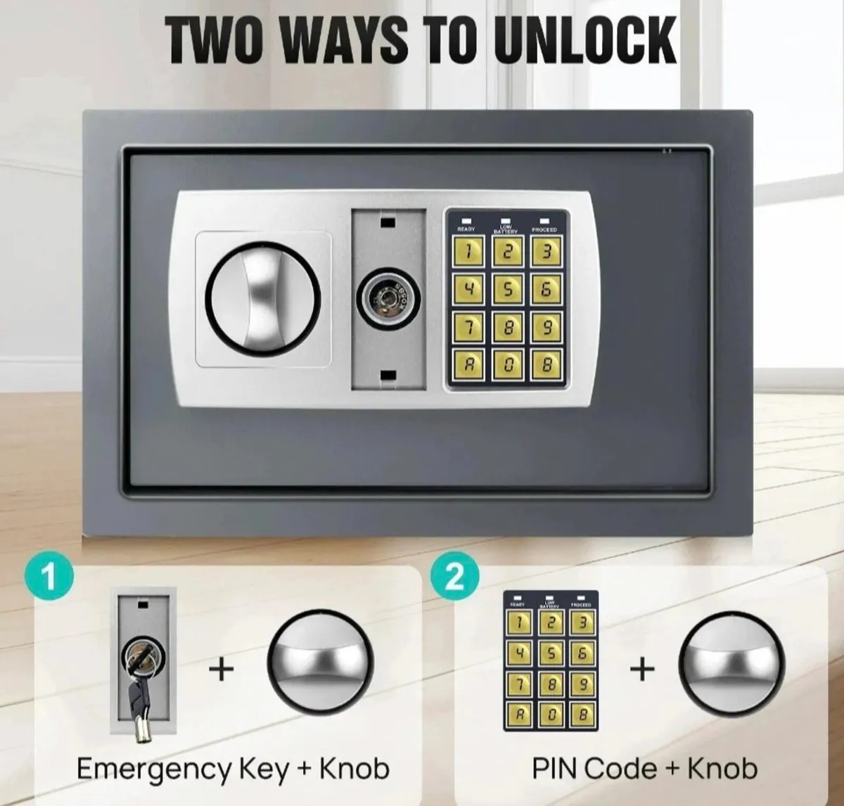 8.5L Secure Digital Steel Safe 31x20x20cm - Image 2