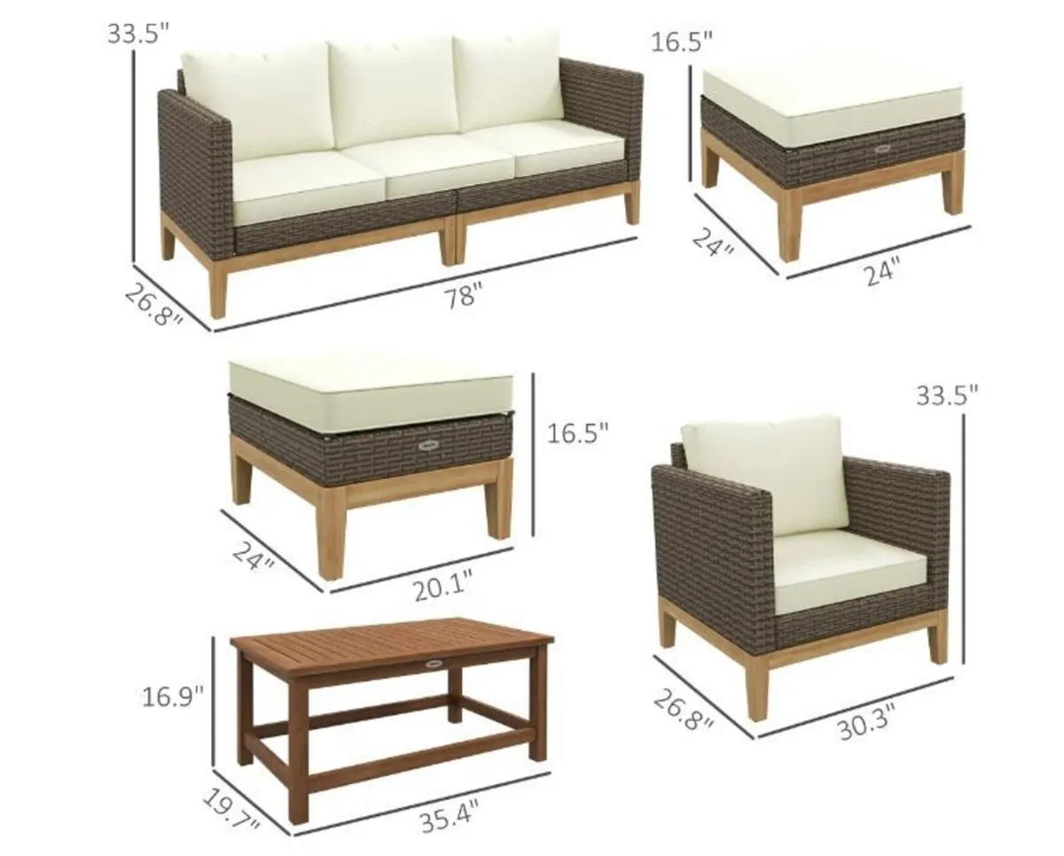 Patio Furniture Set w/ Cushions, 5 PCs - Image 3