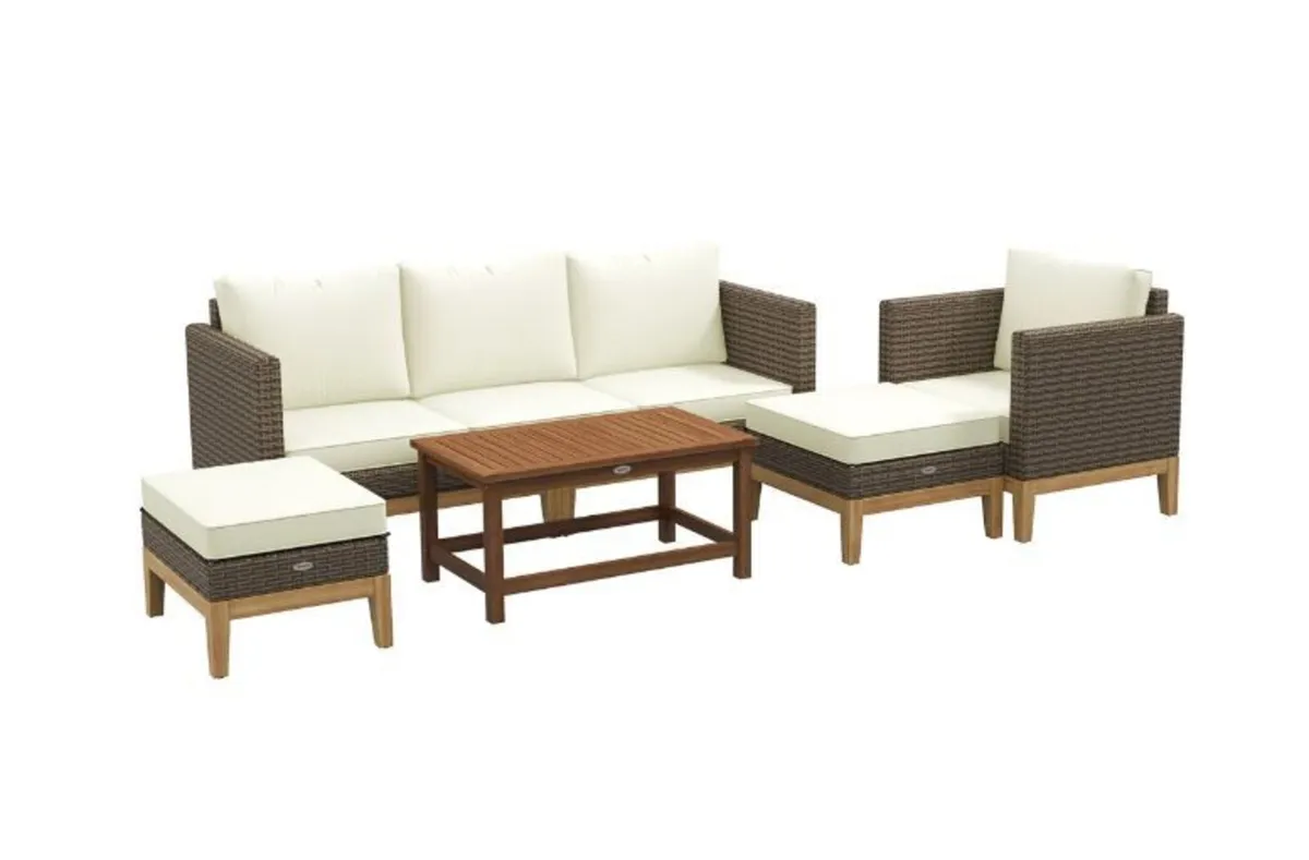 Patio Furniture Set w/ Cushions, 5 PCs - Image 1