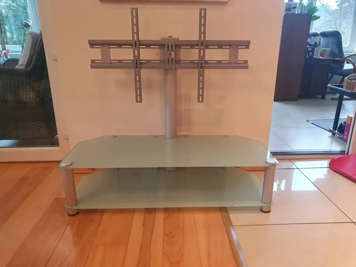 Tv stand - glass and chrome - Image 1