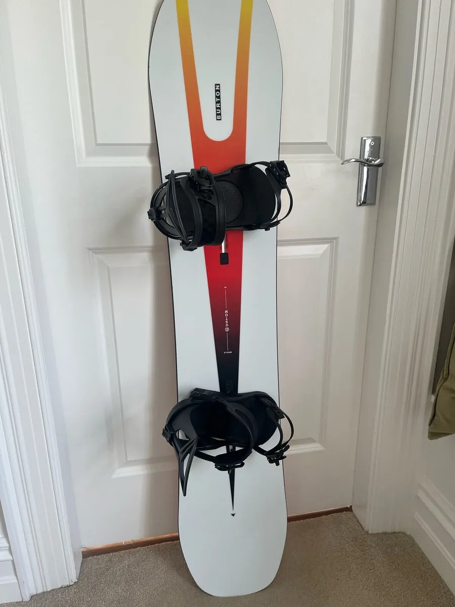 Burton Snowboard with Union Bindings and Boots - Image 2