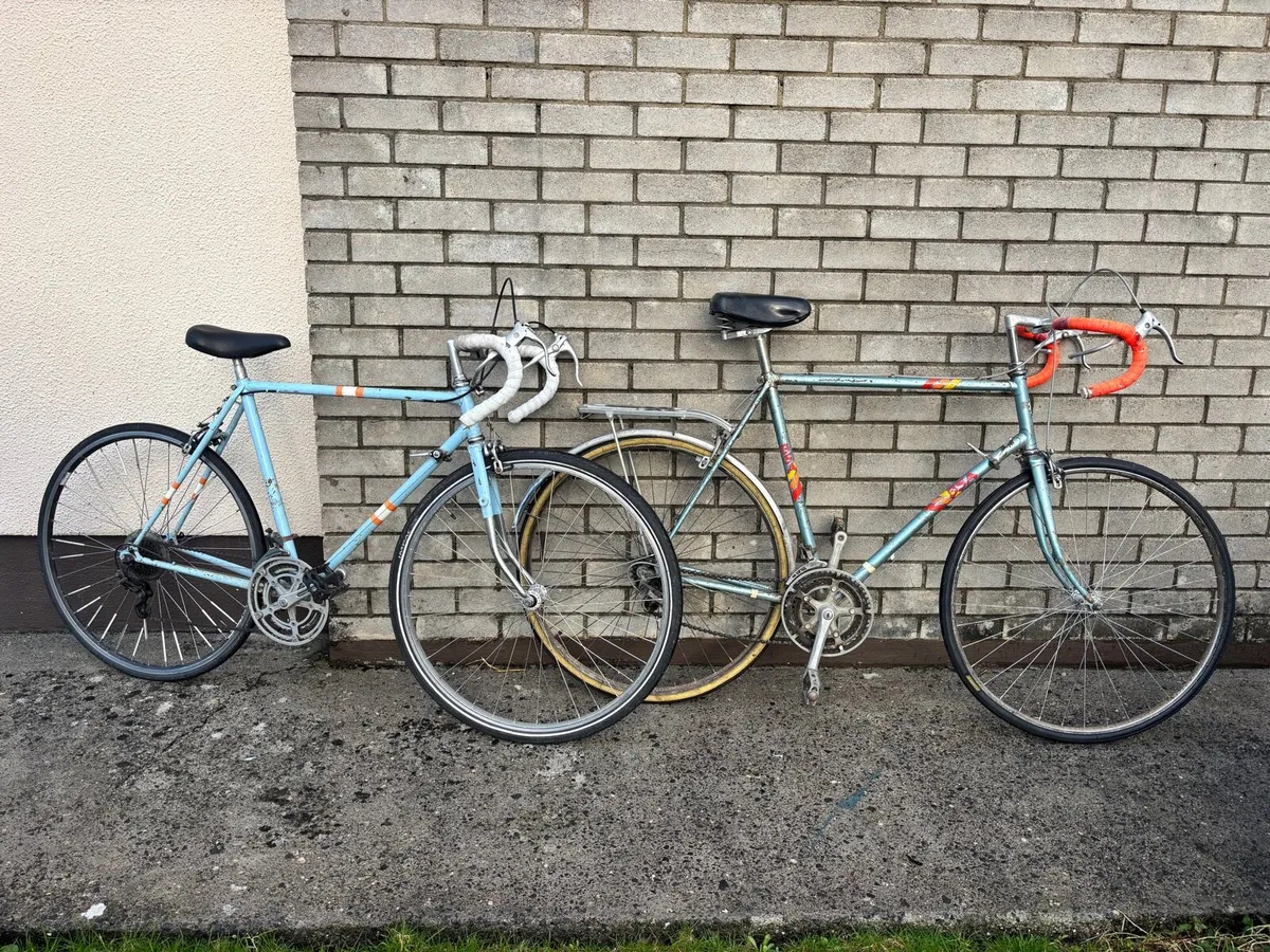 2 x Vintage steel road bike bundle - Image 1