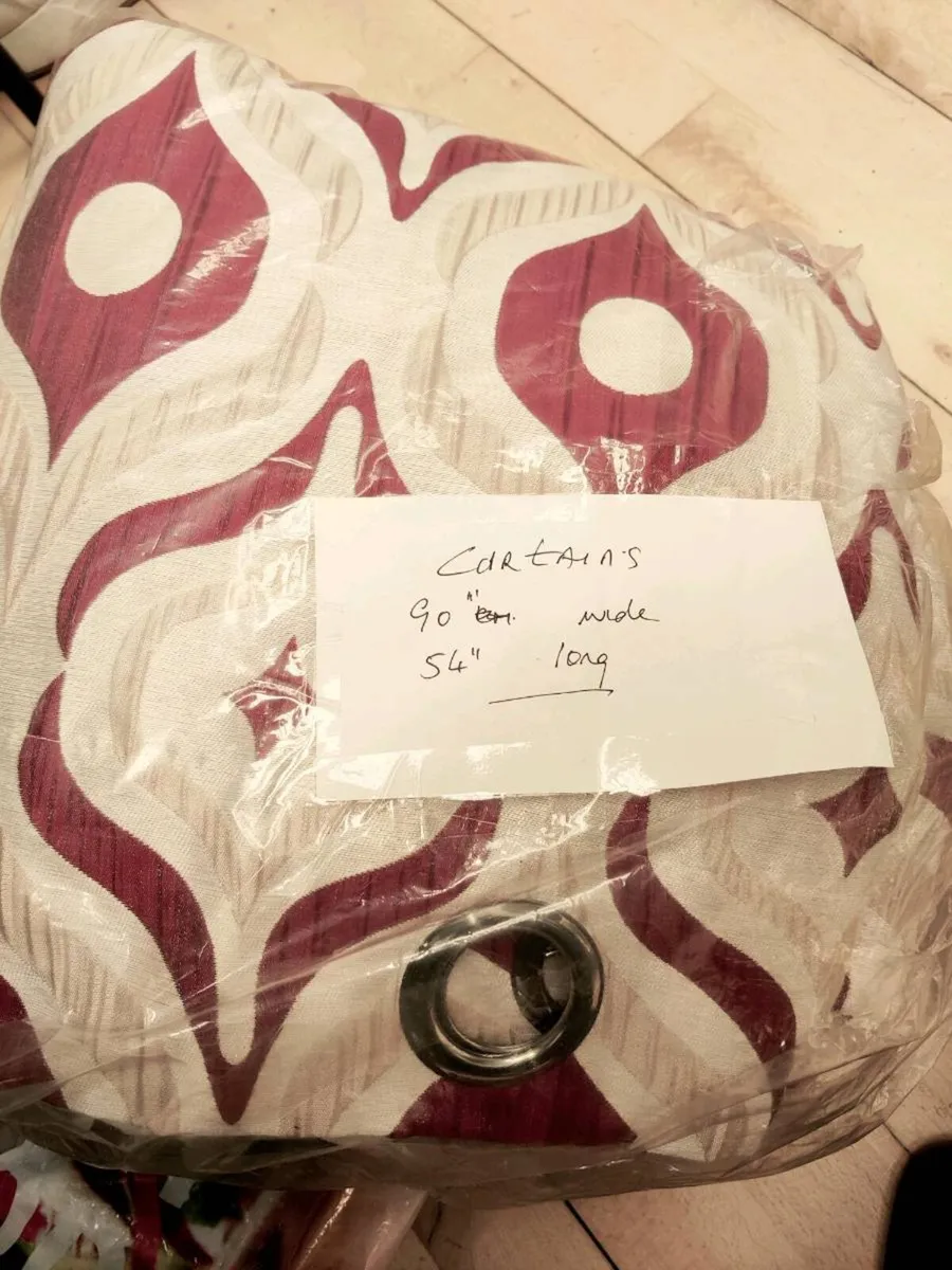 HEAVY EYELET NEW CURTAINS, Still In Pack UNOOENED - Image 1