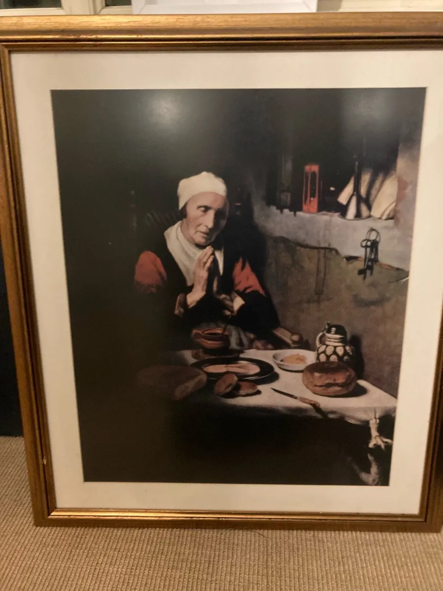 Framed print of ‘A woman saying grace ‘ - Image 1