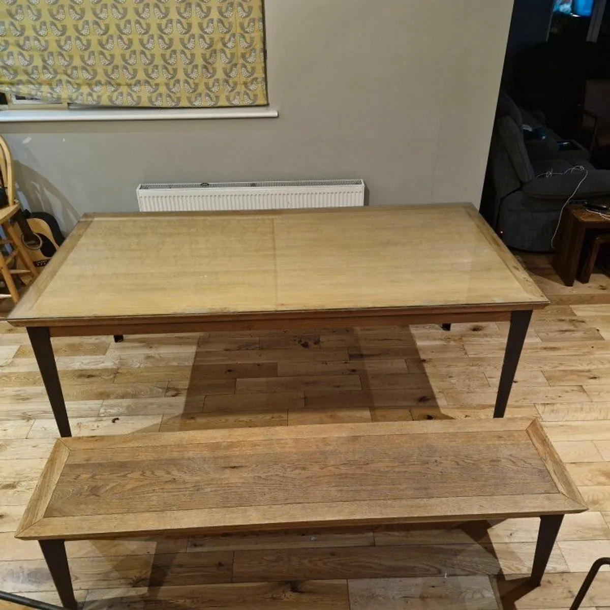 2m Dining Table Bench and Chairs - Image 3