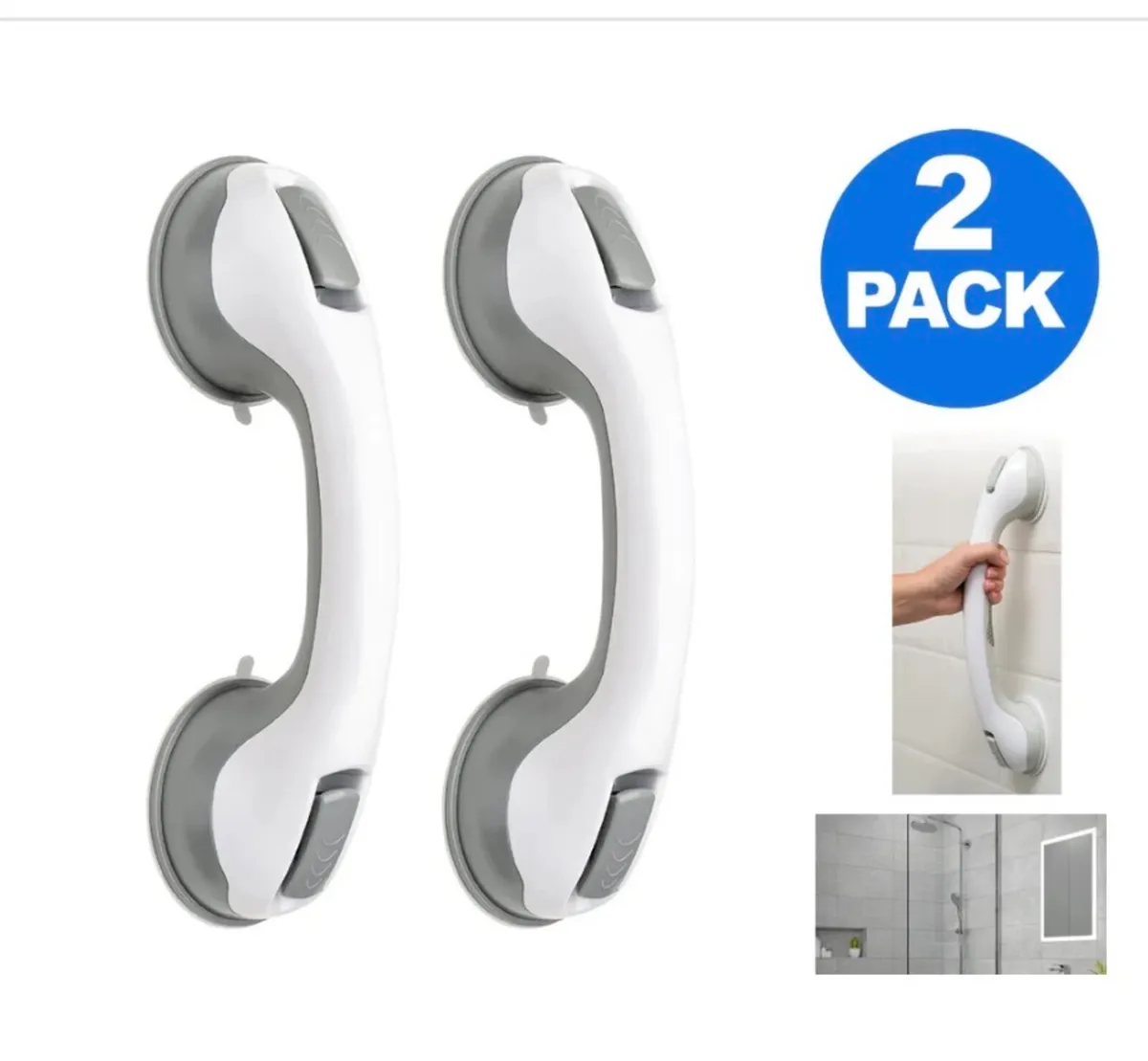 2 x Suction Handles for Shower Bath - Image 1