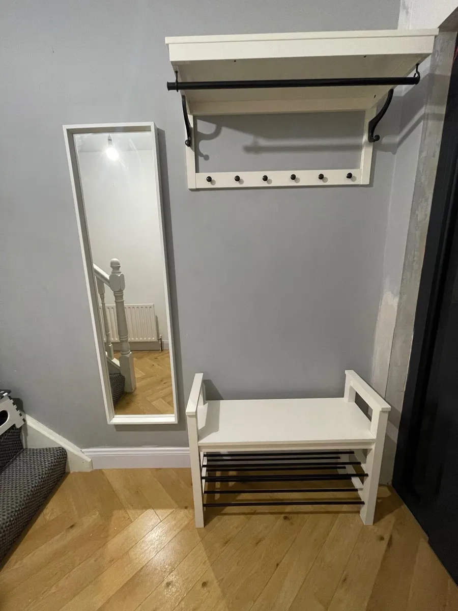 Ikea hallway set (shoe storage, hat rack, mirror - Image 2