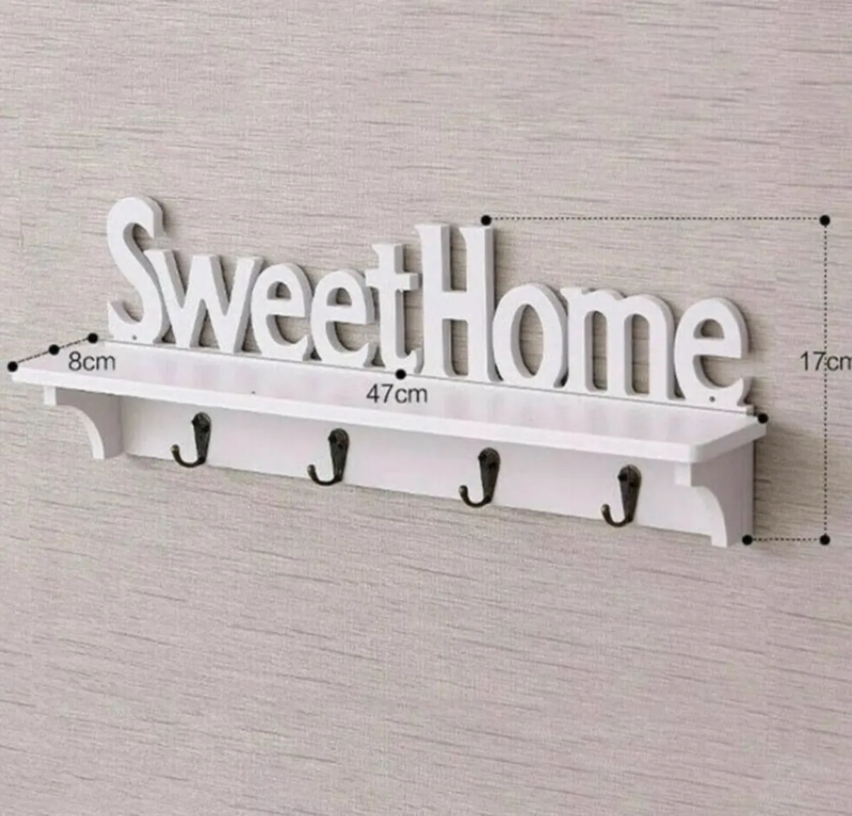 Sweet Home Shelf & Hooks Key Holder NEW - Image 3
