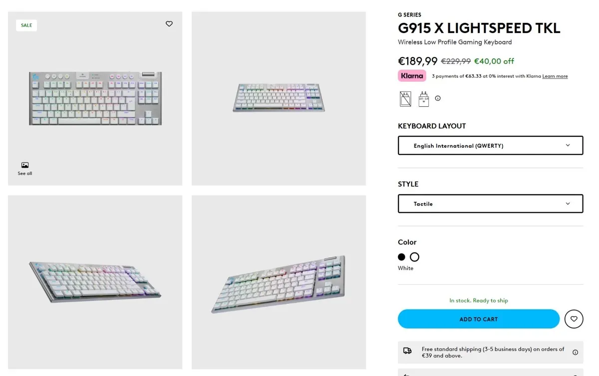 Keyboard Logitech G915 X Lightspeed TKL