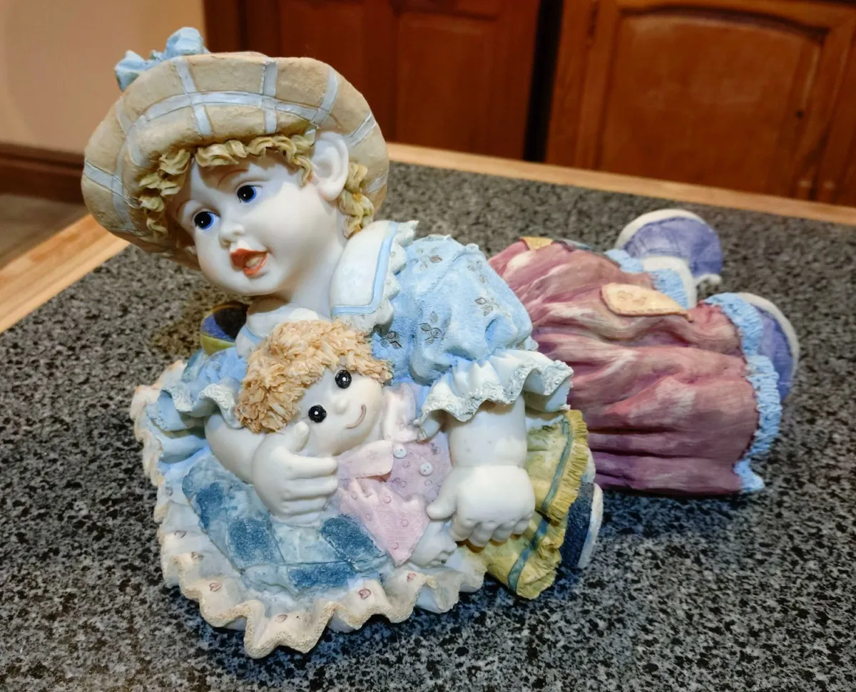 Lovely Figurine/ornament Of Child With Doll (used) - Image 2