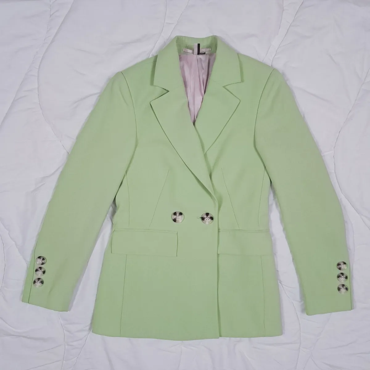 Topshop Green Tailored Blazer Jacket 6UK/34EU - Image 2