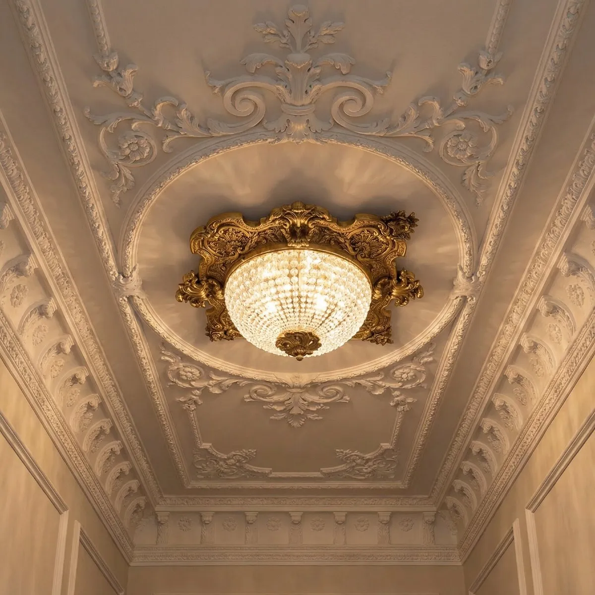 Flush mounted High quality Heavy brass Ceiling lam