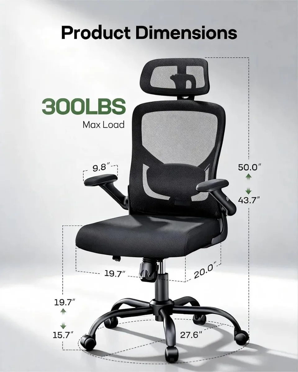 Ergonomic Office Chair Mesh High Back Desk 2D - Image 2