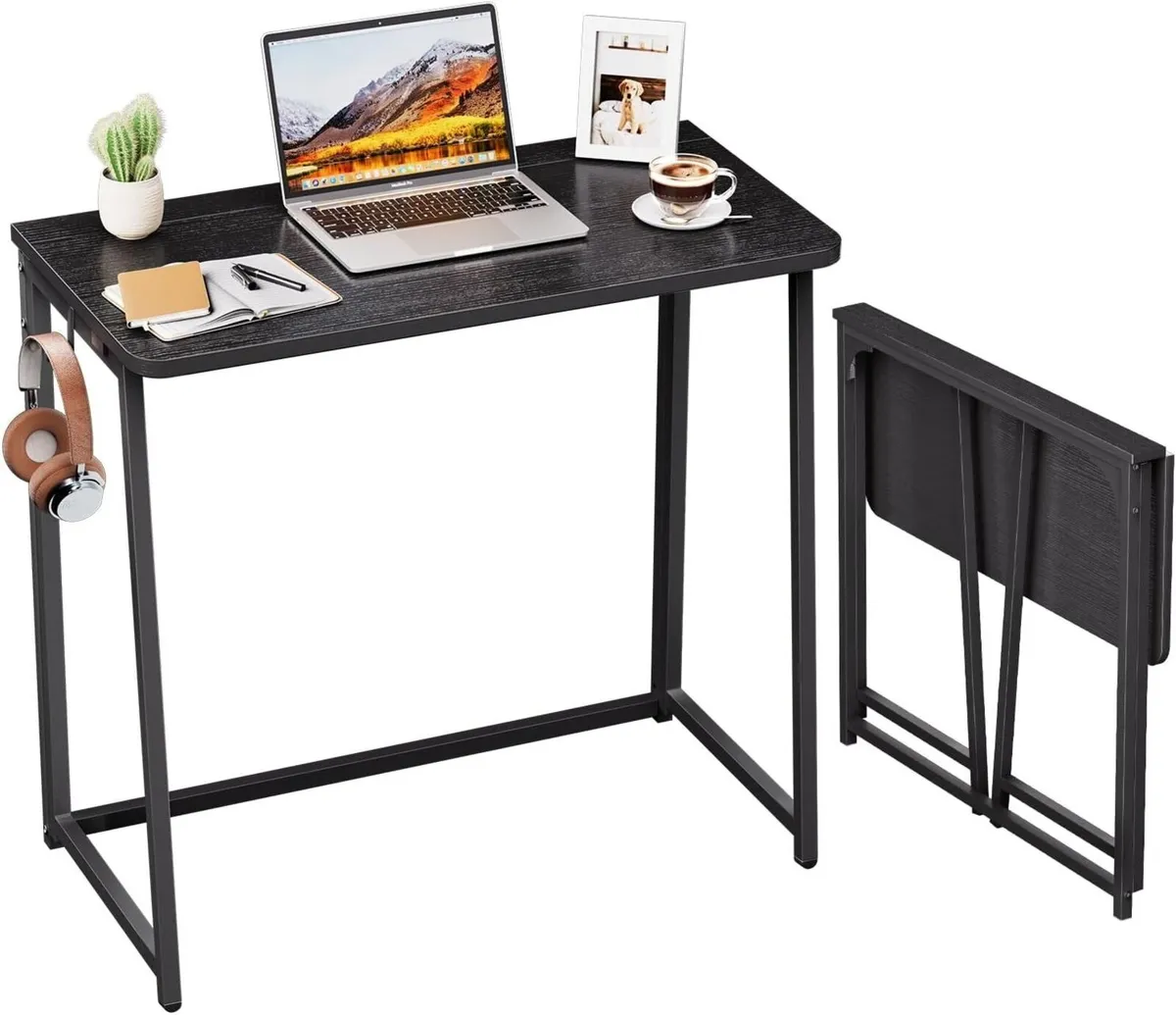 Folding Computer Desk Small Writing Foldable 80cm - Image 1
