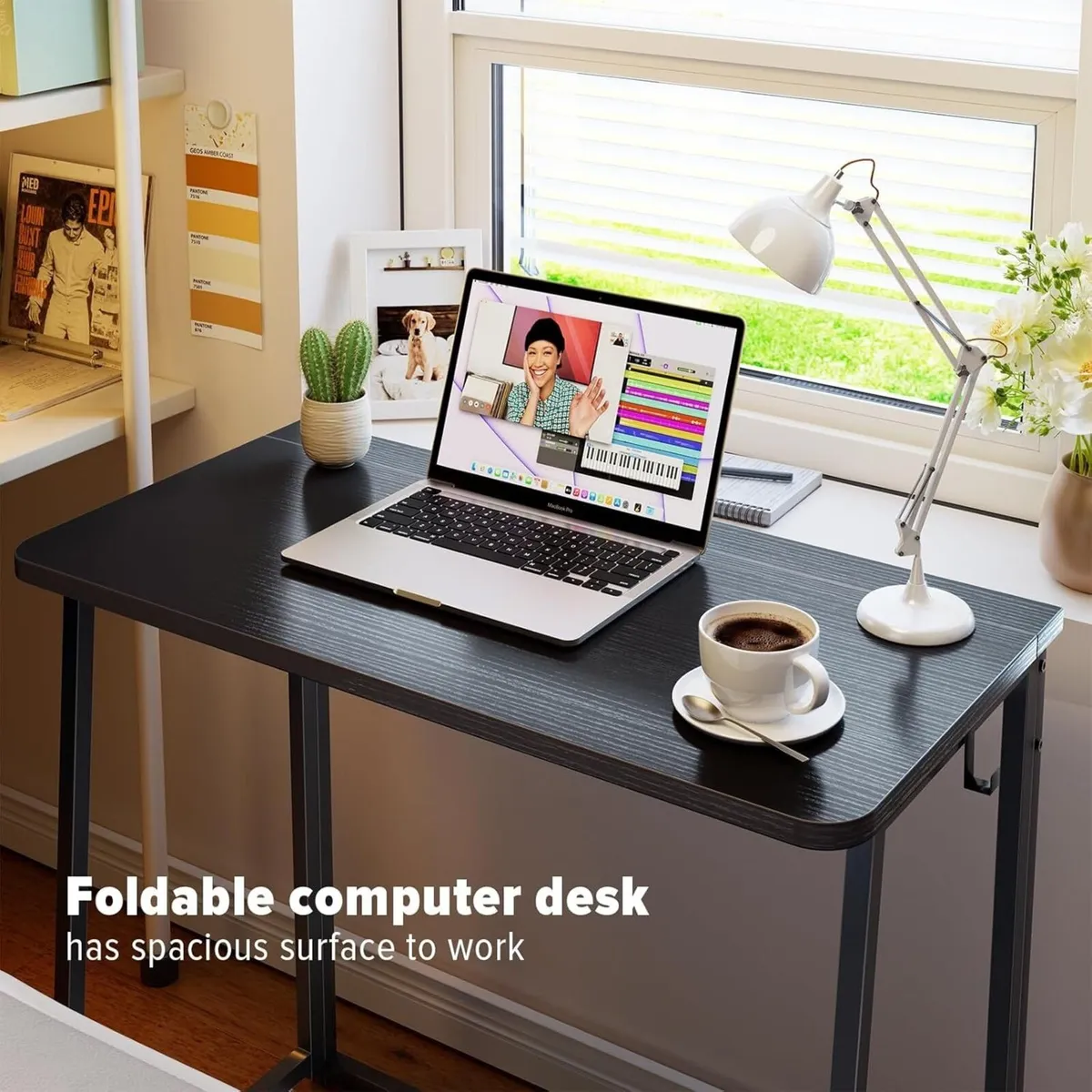 Folding Computer Desk Small Writing Foldable 80cm - Image 3