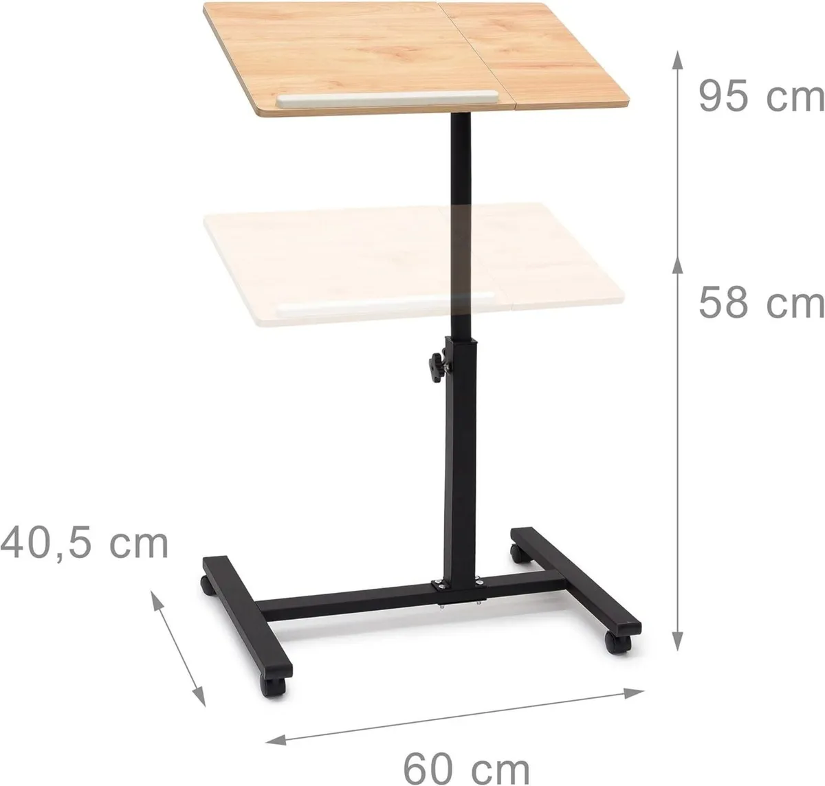 Laptop Table Height-Adjustable: 95 x 60 40.5 cm - Image 3