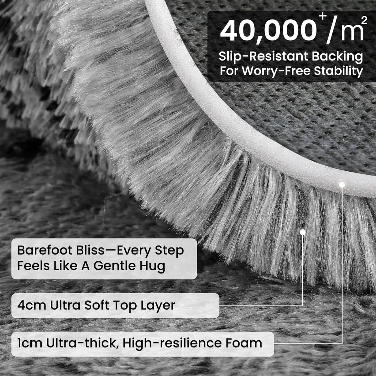 Rugs Living Room 160x230cm Grey Area for Bedroom - Image 3