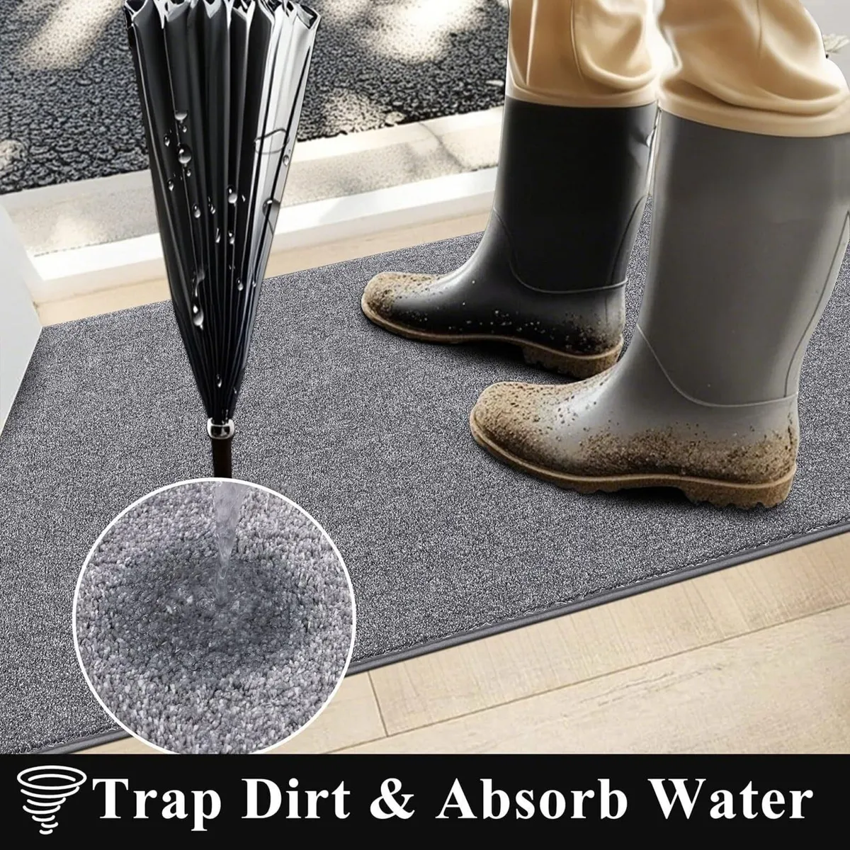 Runner Rug for Hallway 80x250cm Grey Hall Carpet - Image 4