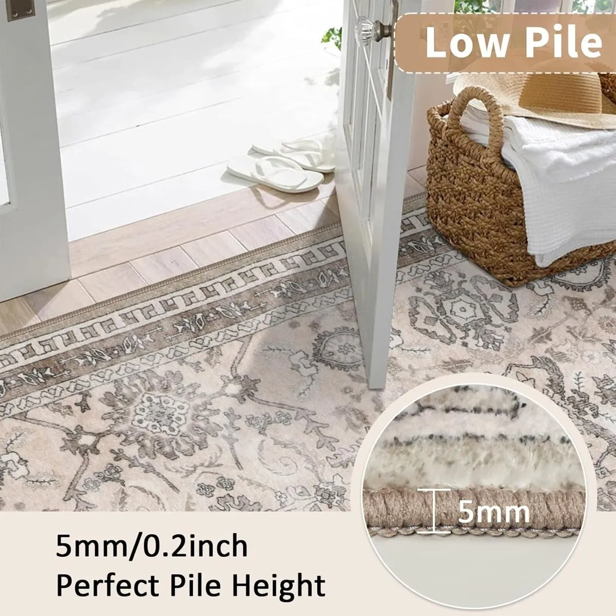 Washable Rugs Living Room Large 200x290cm Boho - Image 3