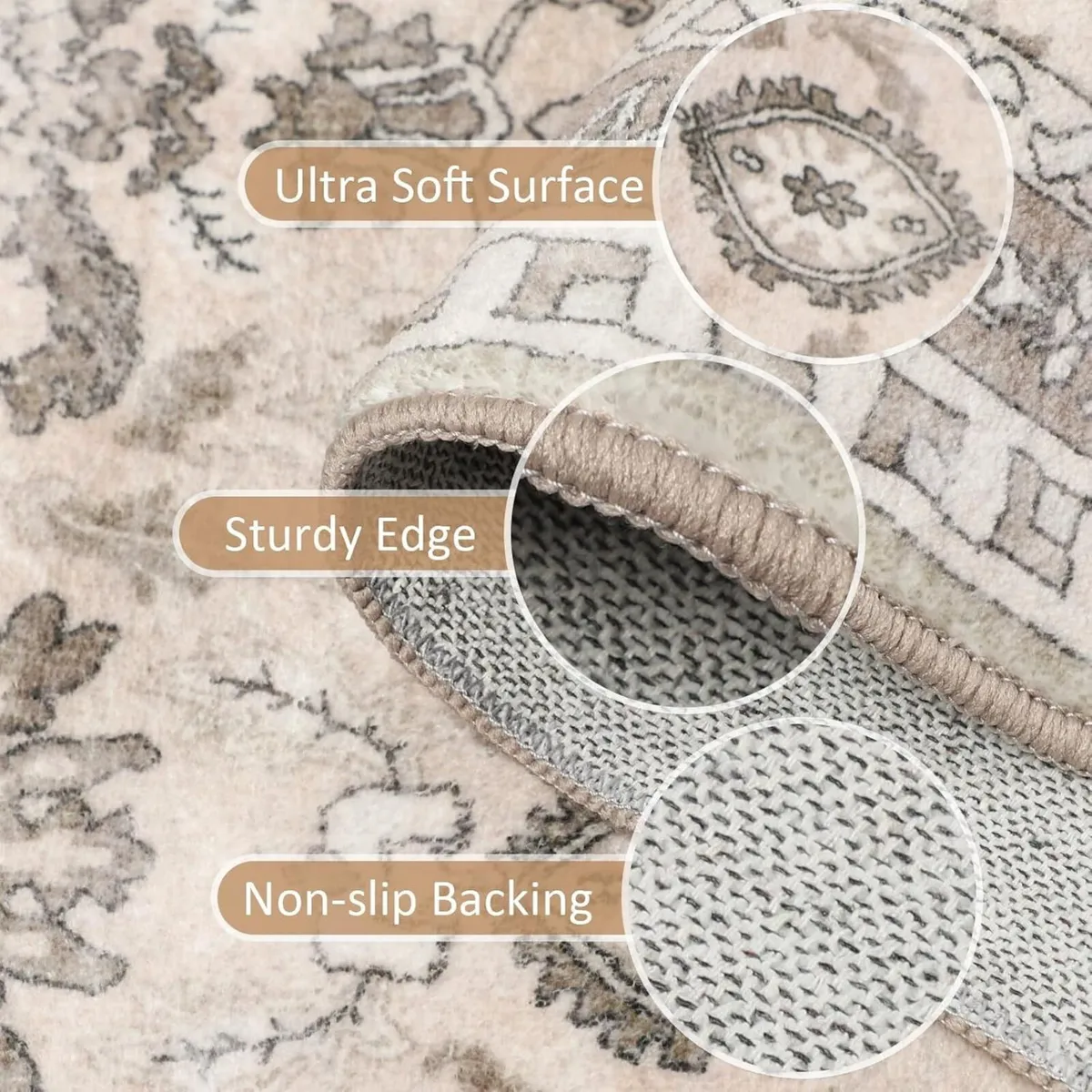 Washable Rugs Living Room Large 200x290cm Boho - Image 4