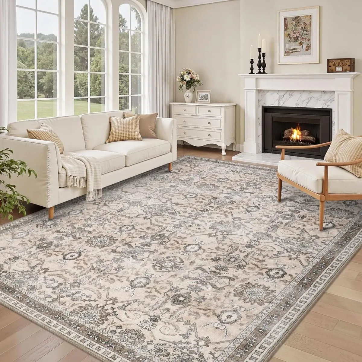 Washable Rugs Living Room Large 200x290cm Boho - Image 1