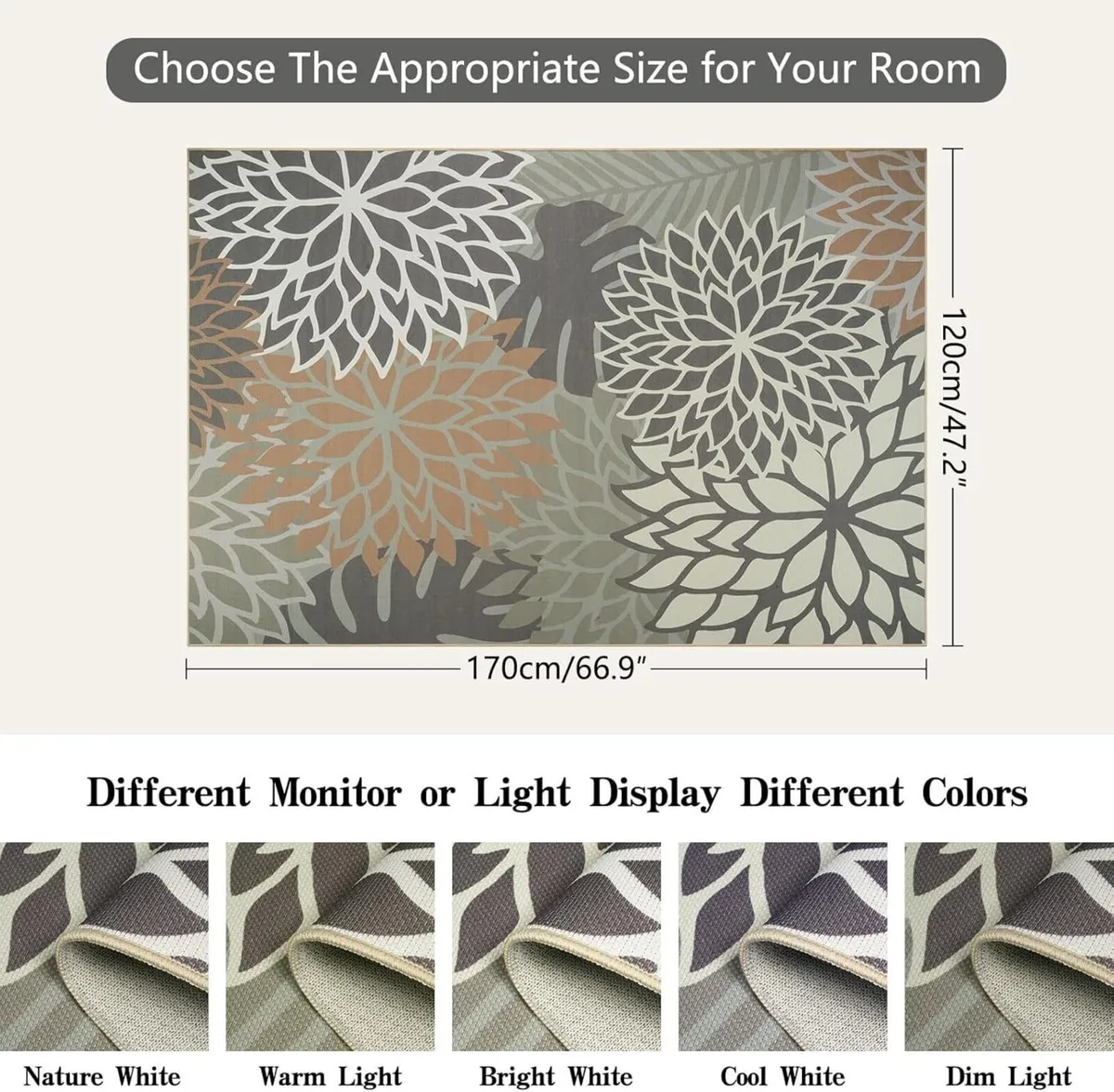 Rugs Living Room 120x170cm Washable for Bedroom - Image 2