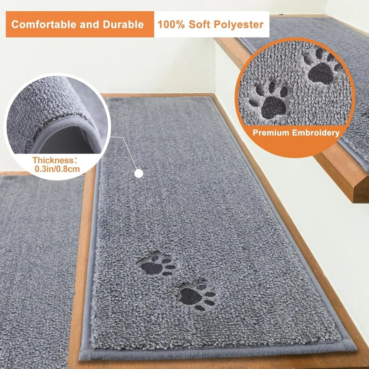 Stair Treads 15 pcs Non Slip 22x70 cm Stairs - Image 3