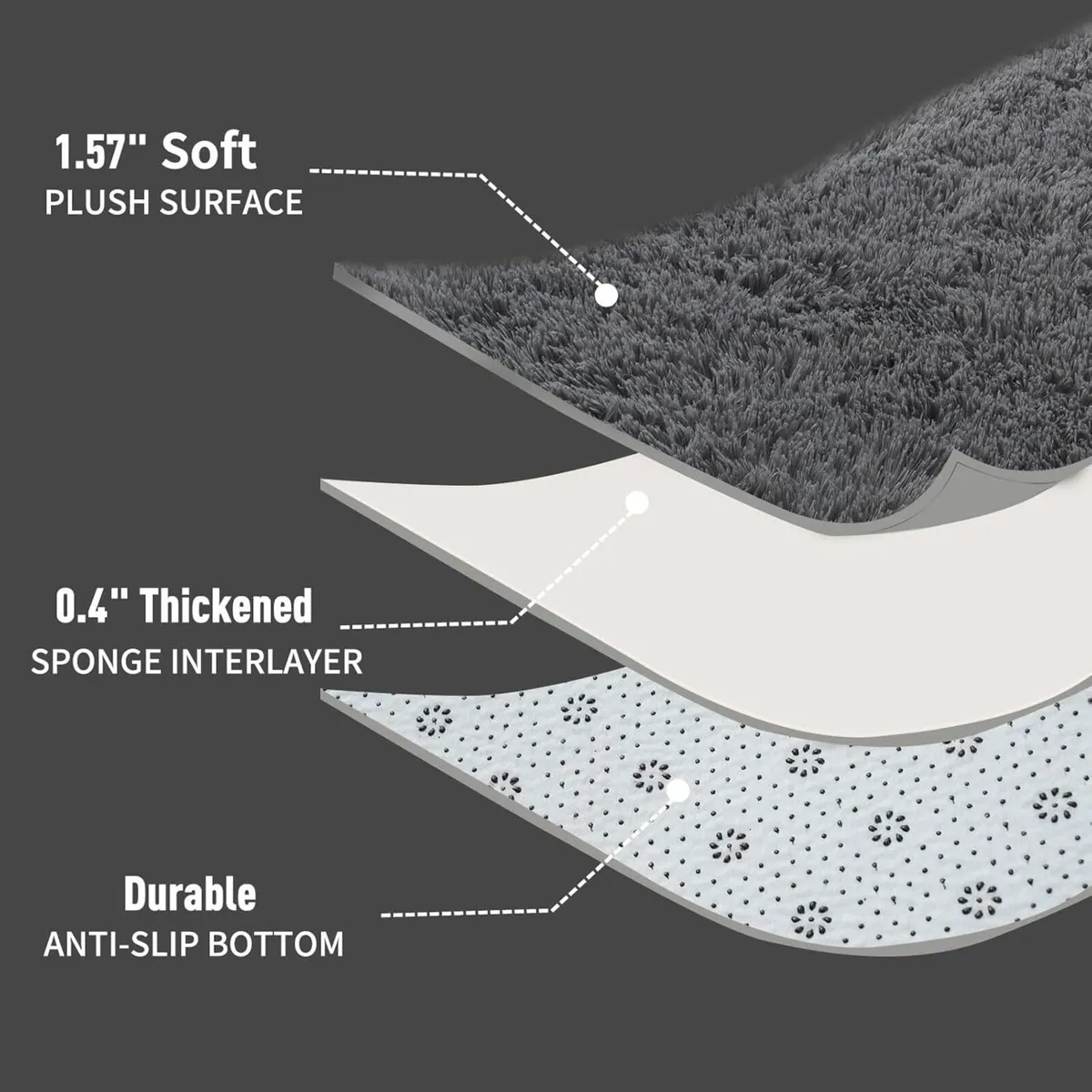 Rugs Living Room 200x300cm Grey Area for Bedroom - Image 3